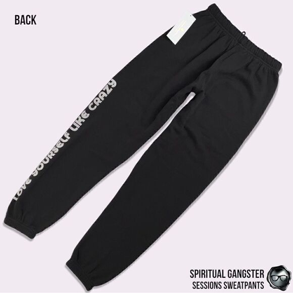 SPIRITUAL GANGSTER WOMEN LOVE YOURSELF SESSIONS JOGGER SWEATPANTS VINTAGE BLACK - Picture 5 of 16